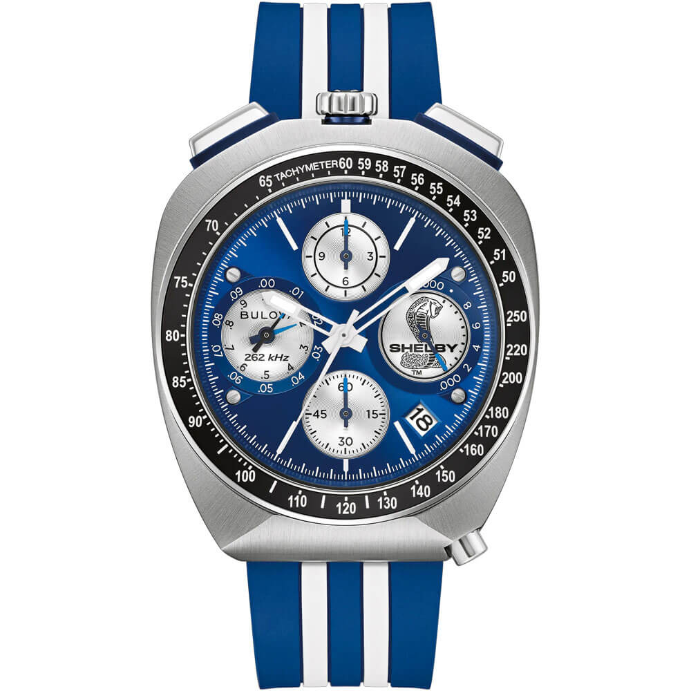 Bulova 150th Anniversary SHELBY Racer Chronograph Limited Edition Quartz Watch - Two Tone/Blue