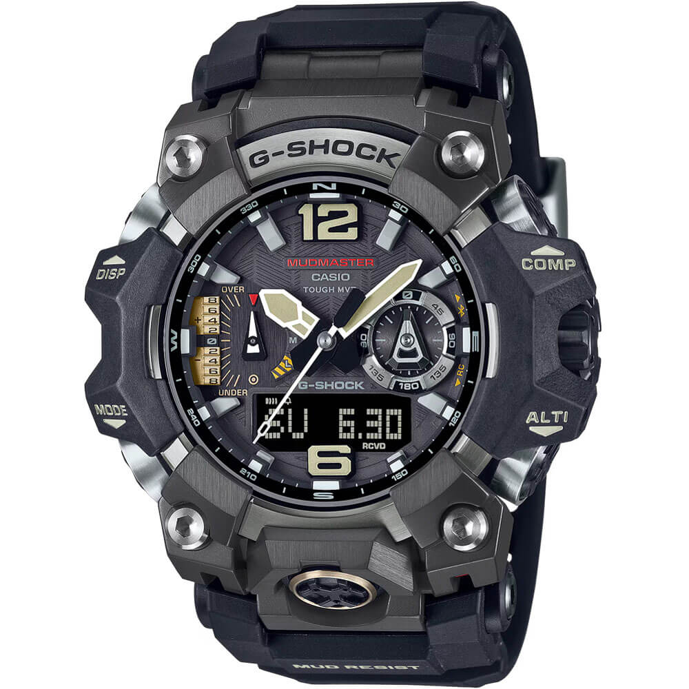 Mens G-Shock Mudmaster Solar Bluetooth Analog-Digital Watch - Black