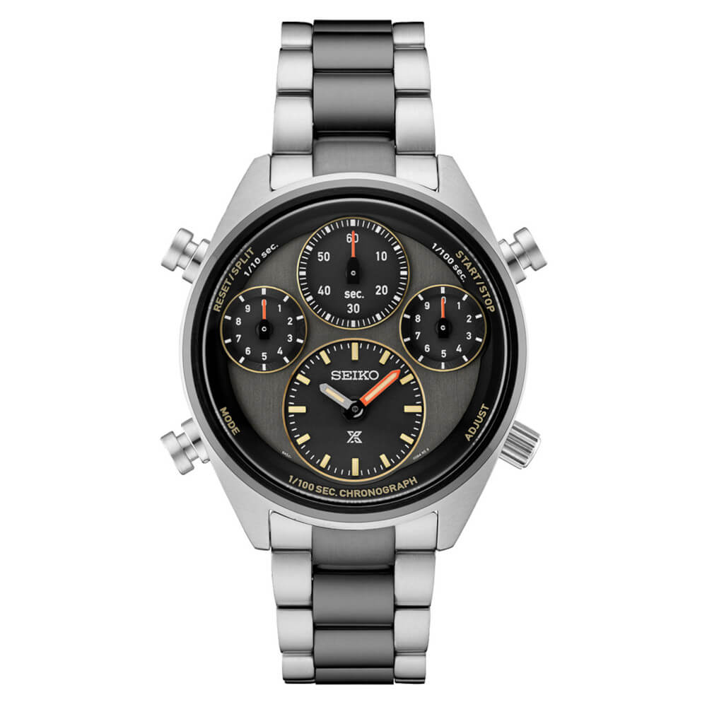 Seiko Mens Prospex Speedtimer Solar Chronograph Watch - Stainless Steel/Brown Dial