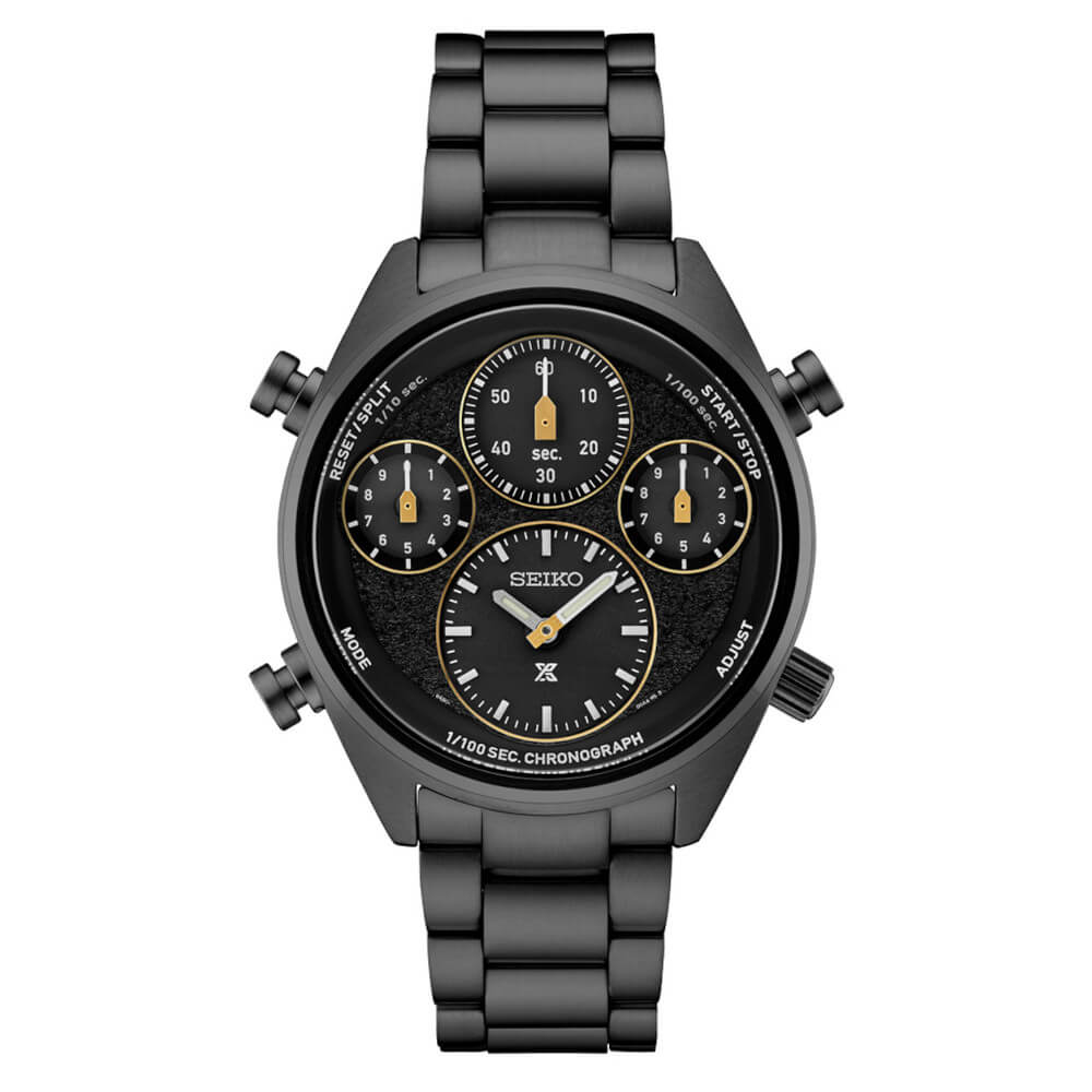 Seiko Mens Prospex Speedtimer Solar Chronograph Watch - Black Stainless Steel