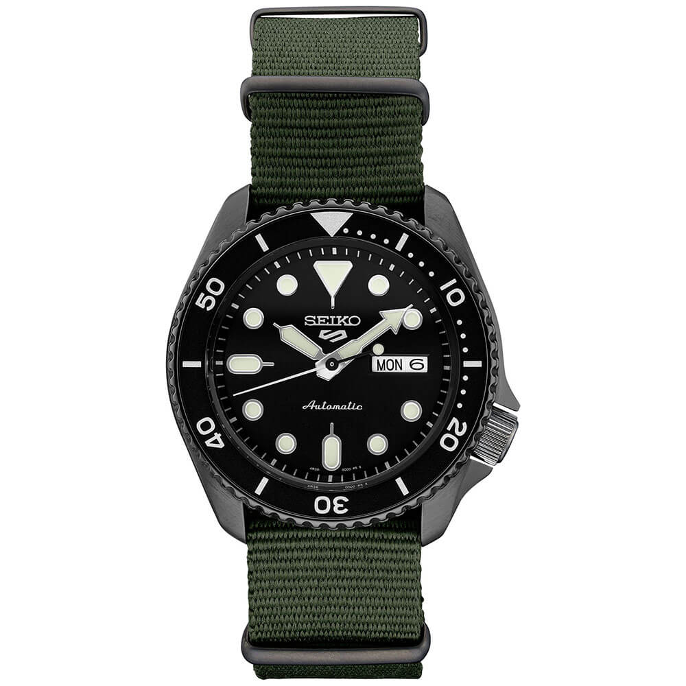 Seiko 5 Sports Green Nylon Strap Watch