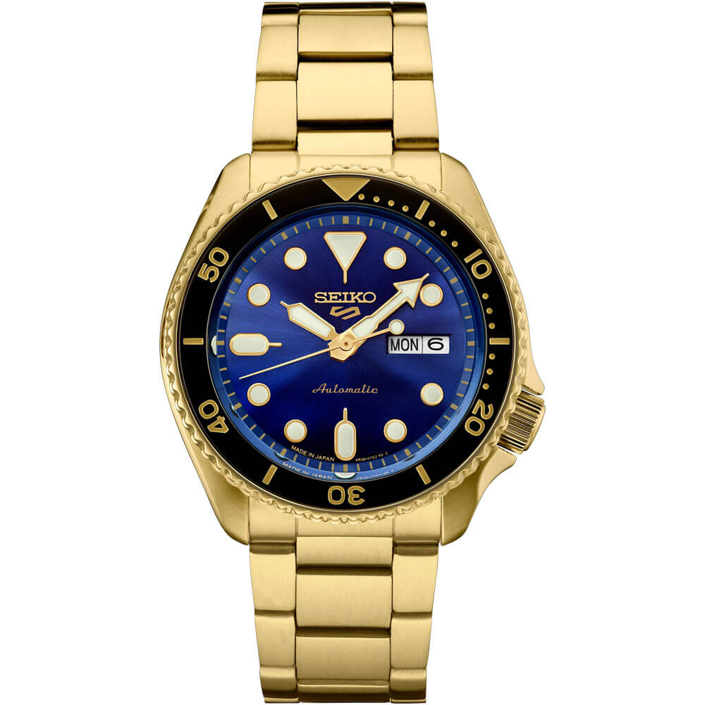 Seiko 5 Sports U.S. Special Creation Automatic Watch - Gold Finish/Blue