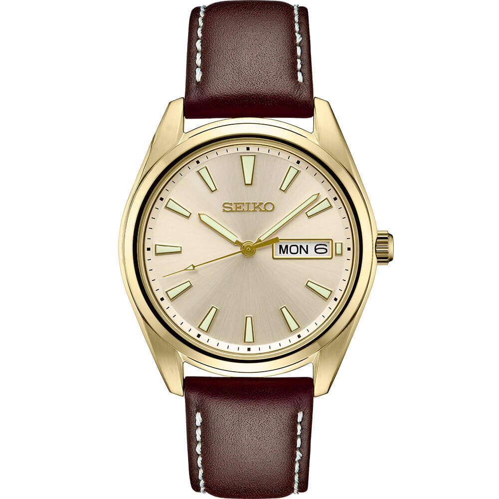 Seiko Mens Brown Leather Essentials Watch