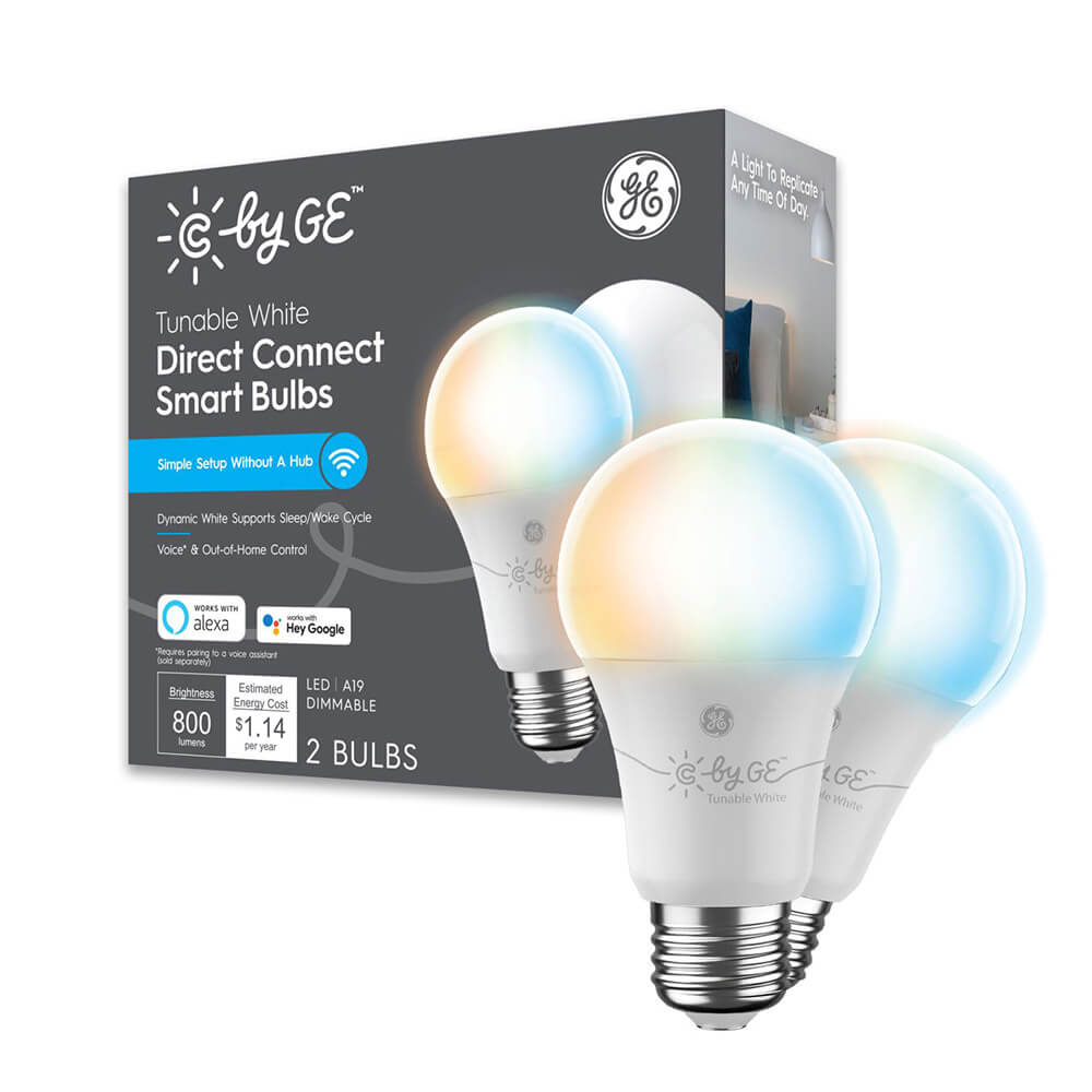 Cync by GE Tunable White Direct Connect Smart Bulbs (2 LED A19 Light Bulbs)