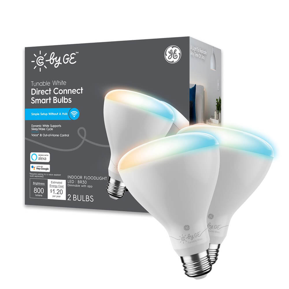 Cync by GE Tunable White Direct Connect Smart Bulbs (2 LED BR30 Light Bulbs)