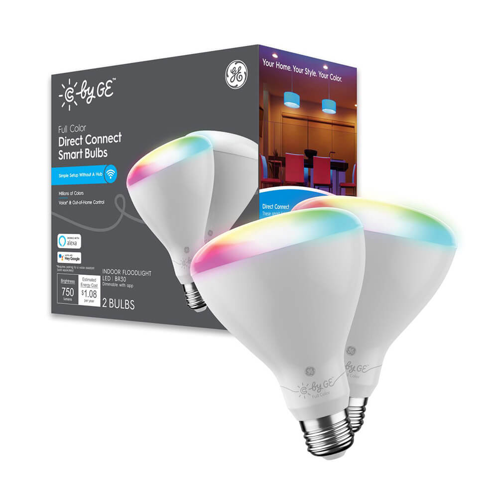 Cync by GE Full Color Direct Connect Smart Bulbs (2 LED BR30 Bulbs)