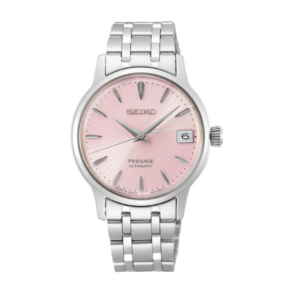 Presage Automatic - Ice Pink/Stainless w/ Date Calendar - 33.8mm