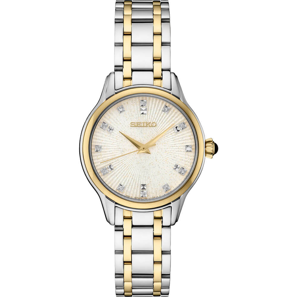 Seiko Diamond Collection Womens Quartz Watch - Ivory/Stainless Steel