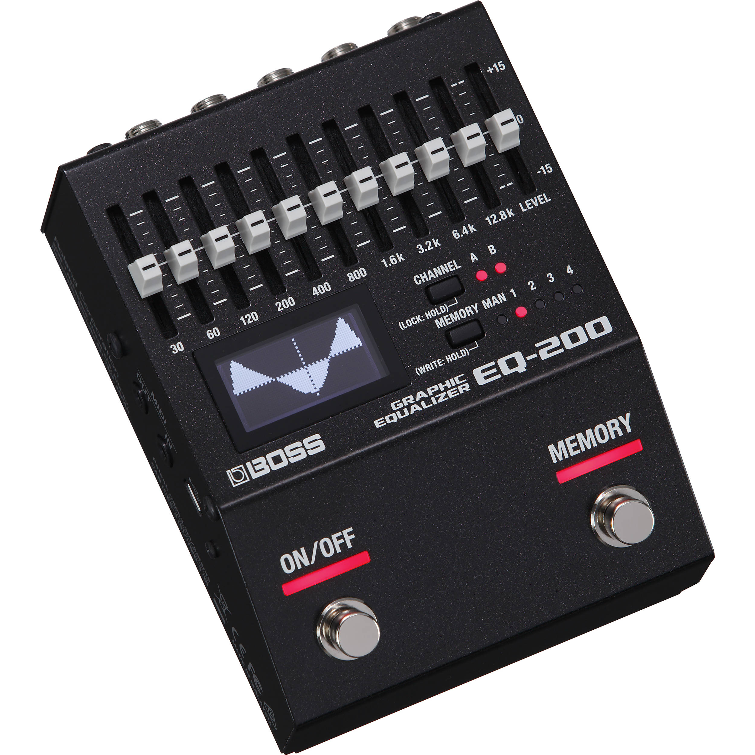 Boss EQ-200 Graphic Equalizer Pedal for Electric Guitar, Bass, or Keyboards