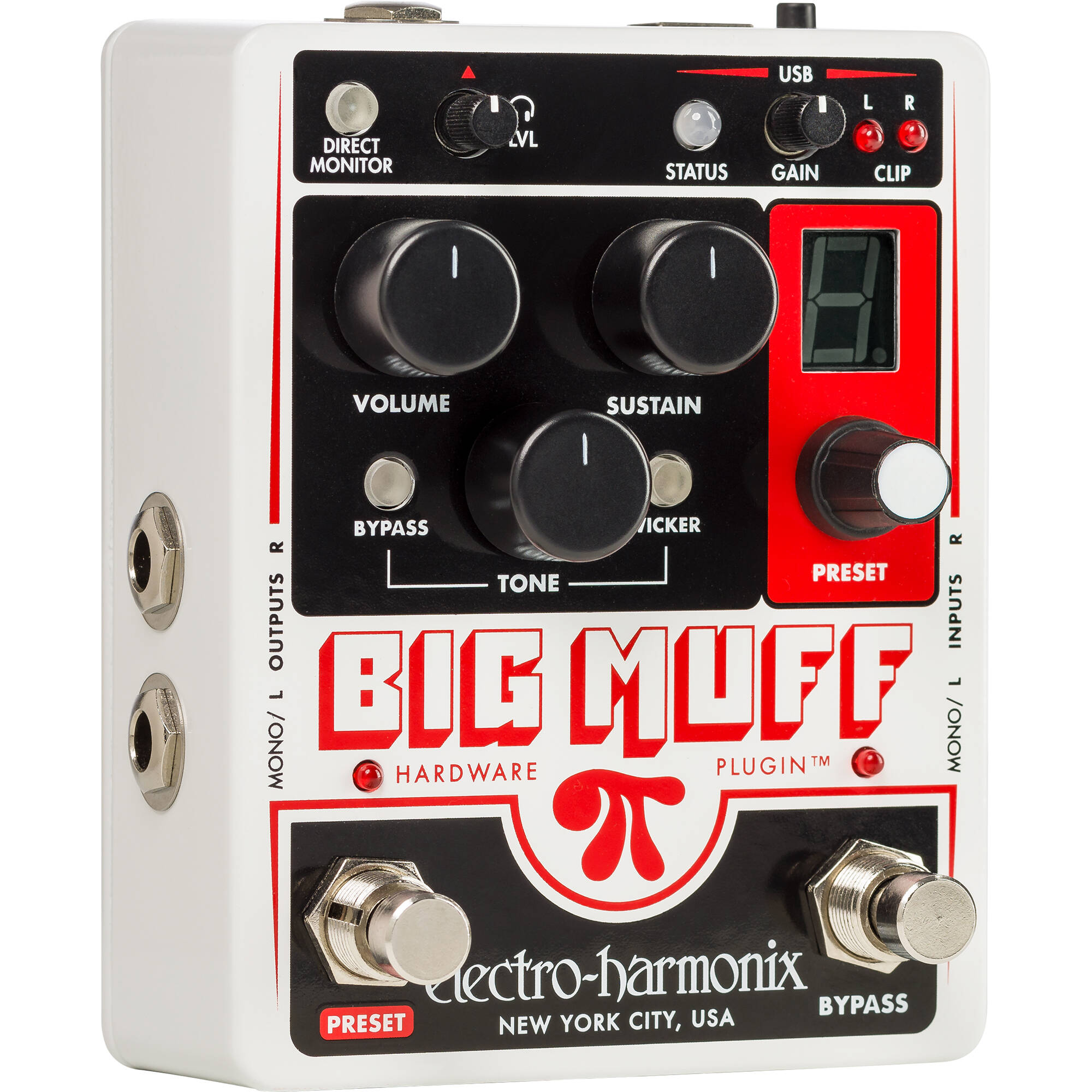 Electro-harmonix Big Muff Hardware Plugin USB Audio Interface with Power Supply