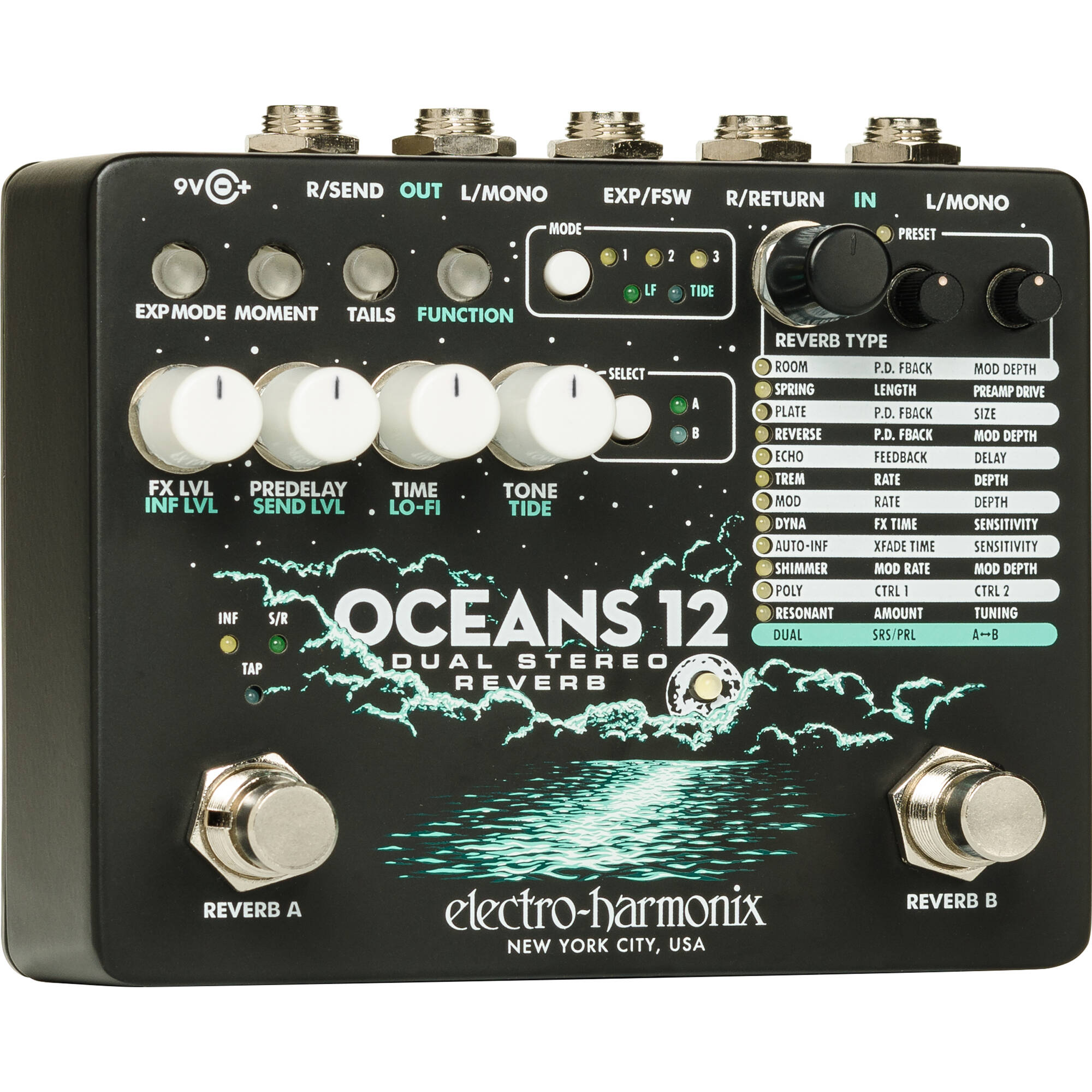 Electro-harmonix Oceans 12 Dual Stereo Reverb