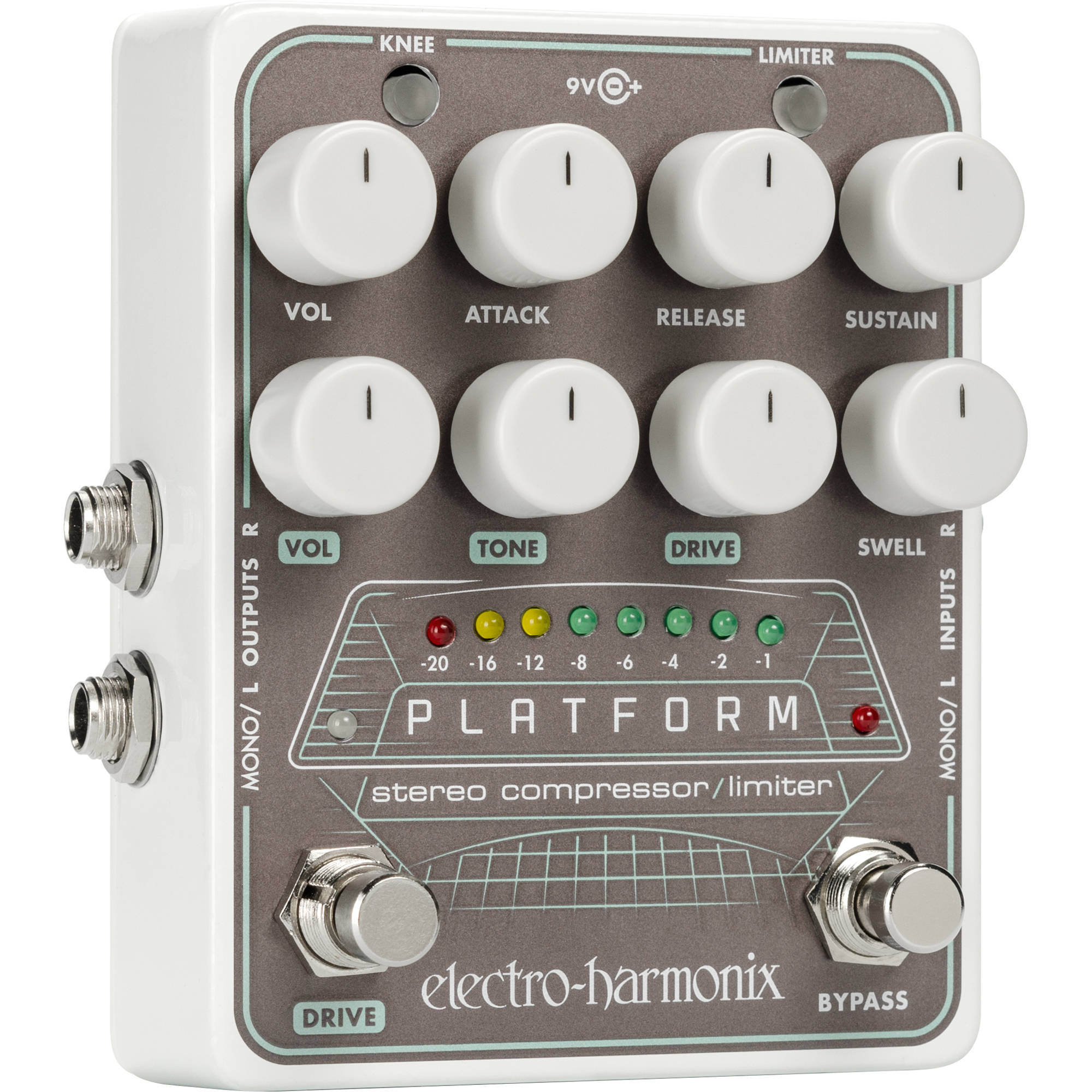Electro-harmonix PLATFORM Stereo Compressor/Limiter Pedal with Power Supply