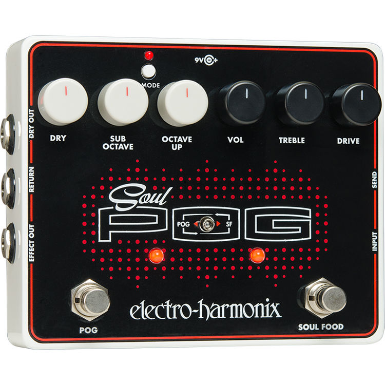 Electro-harmonix Soul POG Overdrive & Polyphonic Octave Generator Pedal with Power Supply