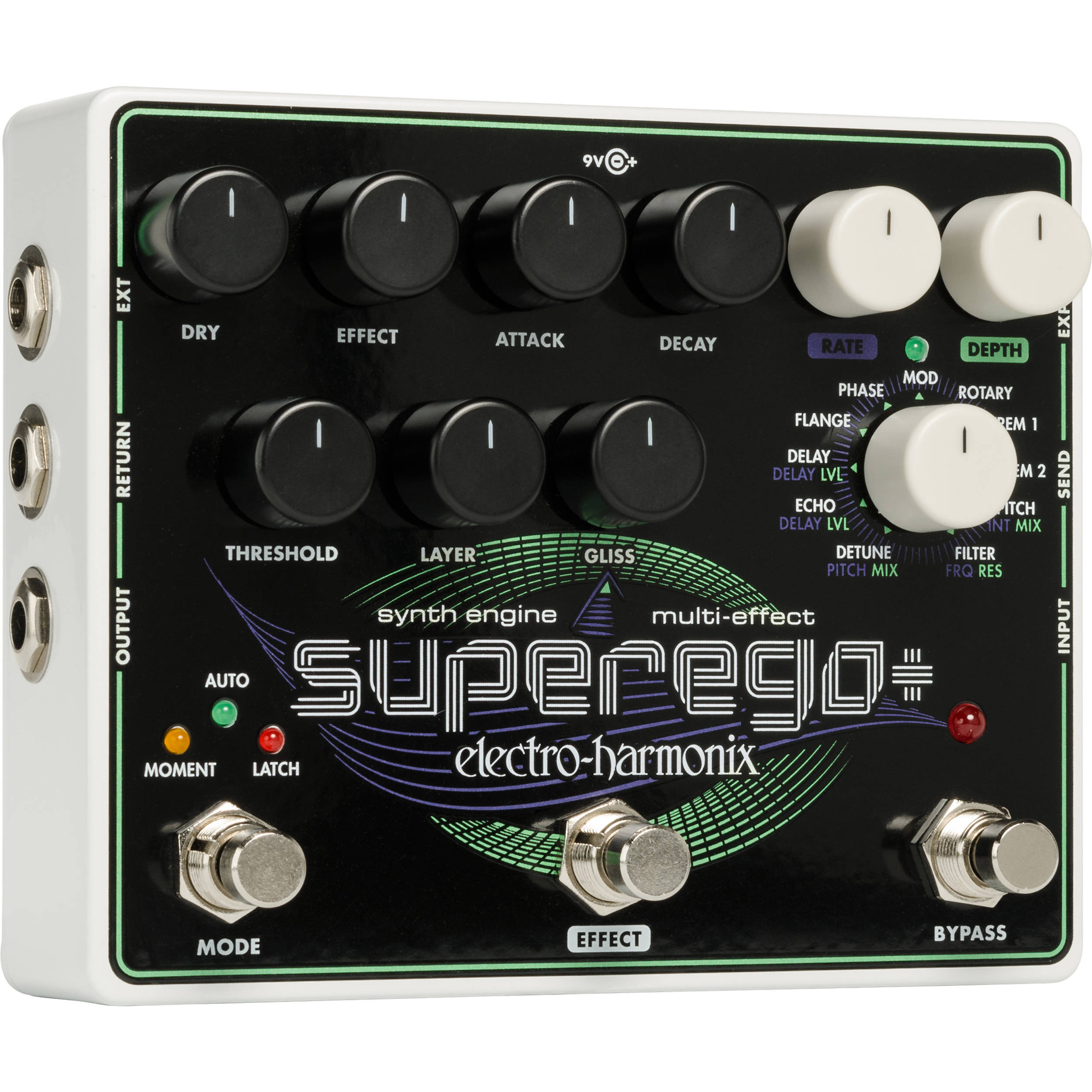Electro-harmonix Superego+ Freeze, Synth Engine & Multi-Effects Pedal with Power Supply