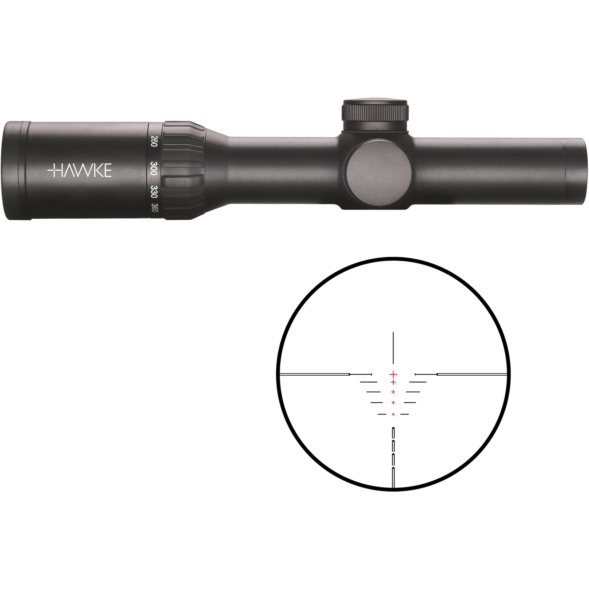 Hawke Sport Optics 1-5x24 XB30 Pro Crossbow Scope (SR Illuminated Reticle)