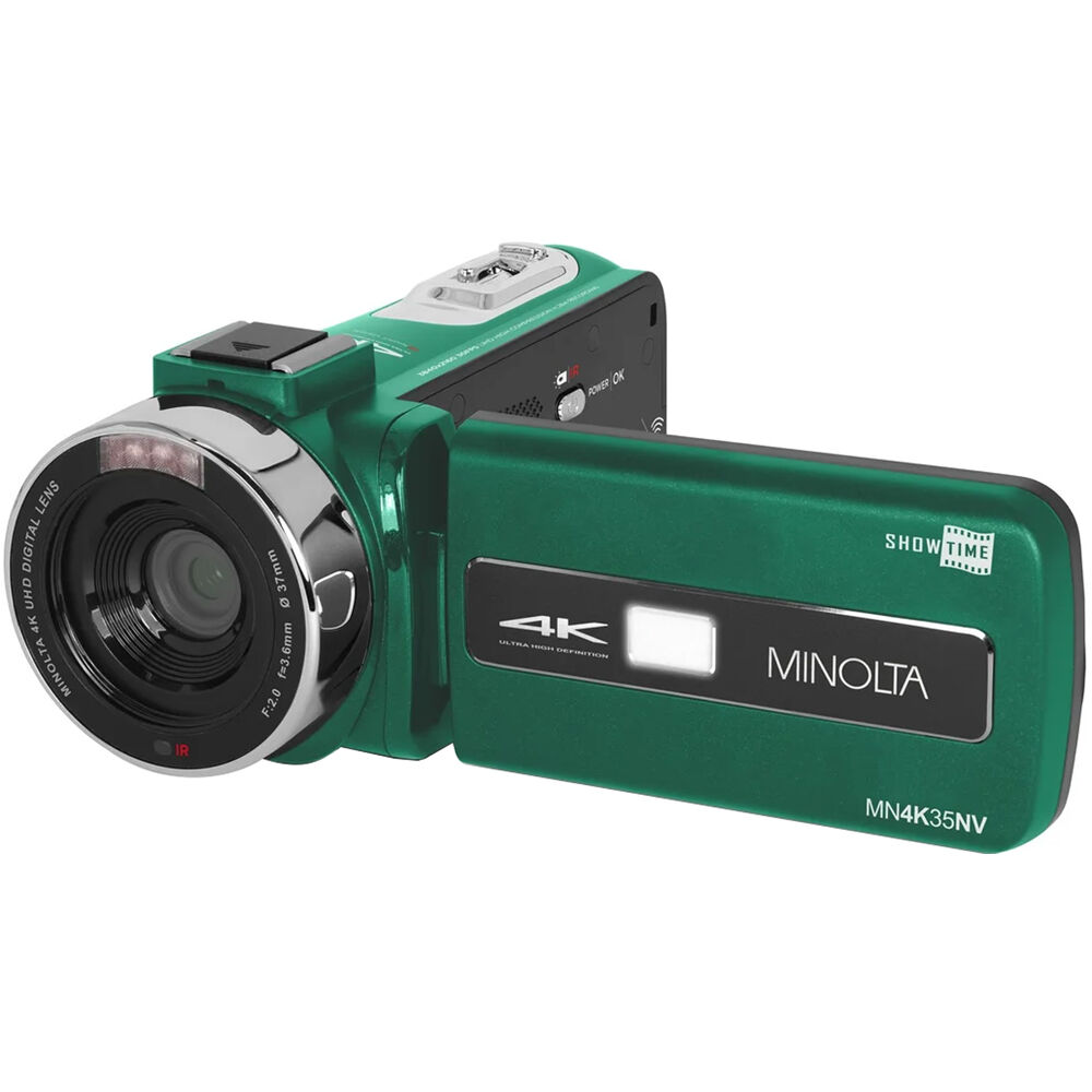 Minolta MN4K35NV UHD 4K IR Night Vision Camcorder (Green)