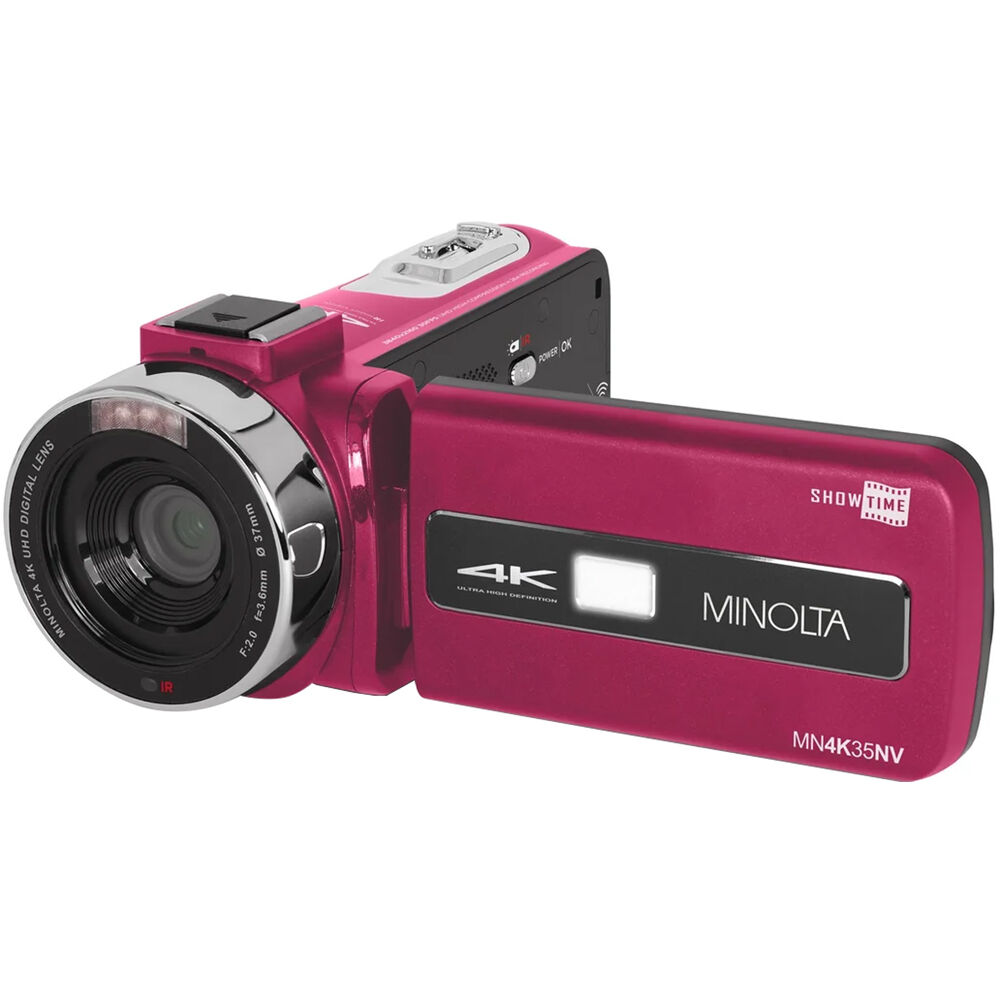 Minolta MN4K35NV UHD 4K IR Night Vision Camcorder (Magenta)