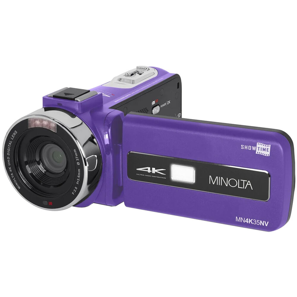 Minolta MN4K35NV UHD 4K IR Night Vision Camcorder (Purple)