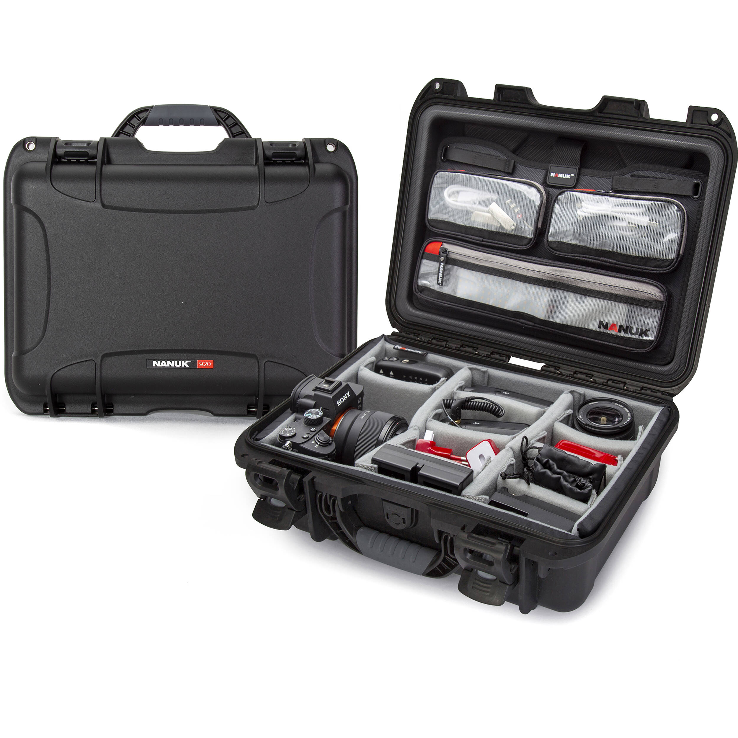 Nanuk 920 Series Case with Lid Organizer and Dividers (Black)