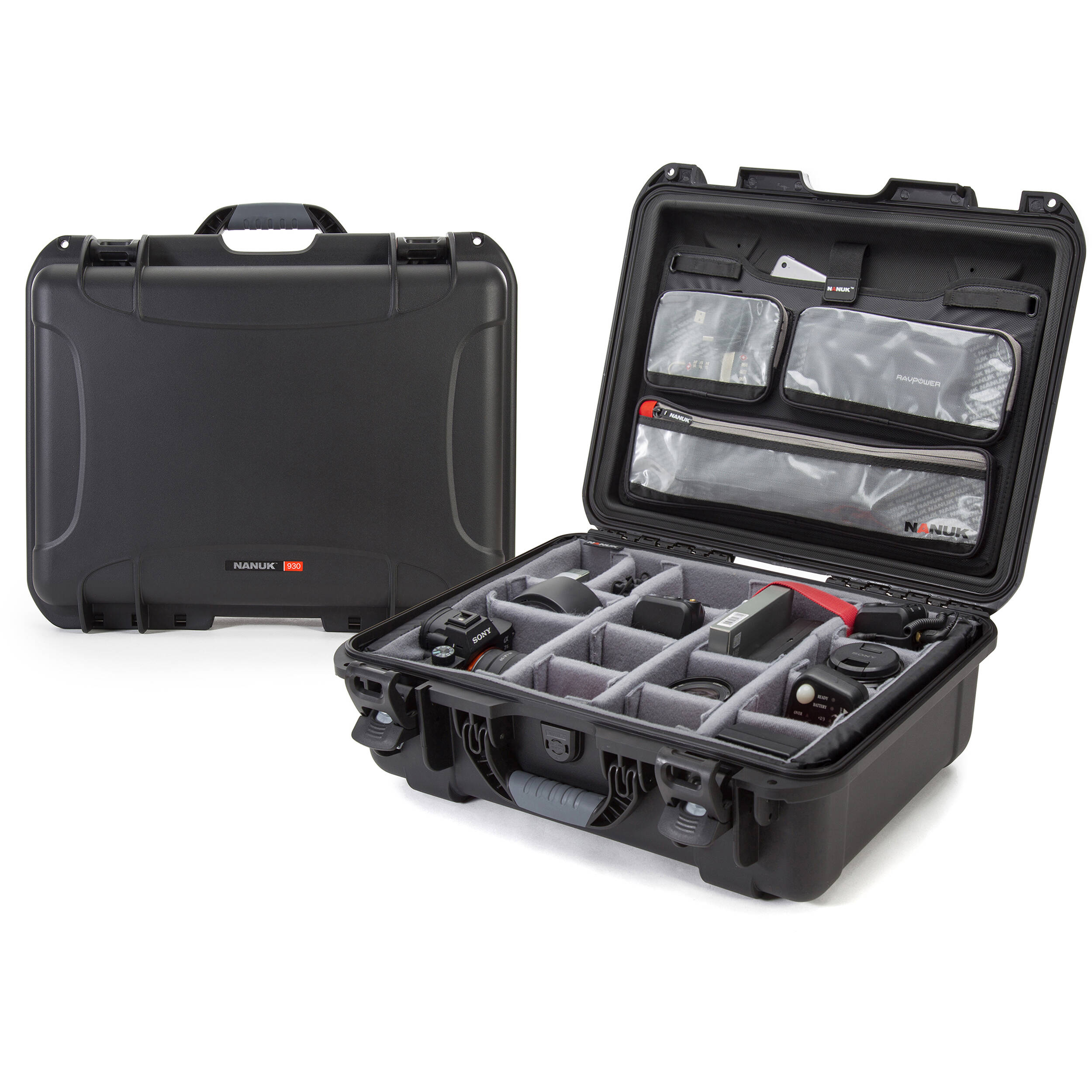 Nanuk 930 Case with Lid Organizer and Dividers (Black)