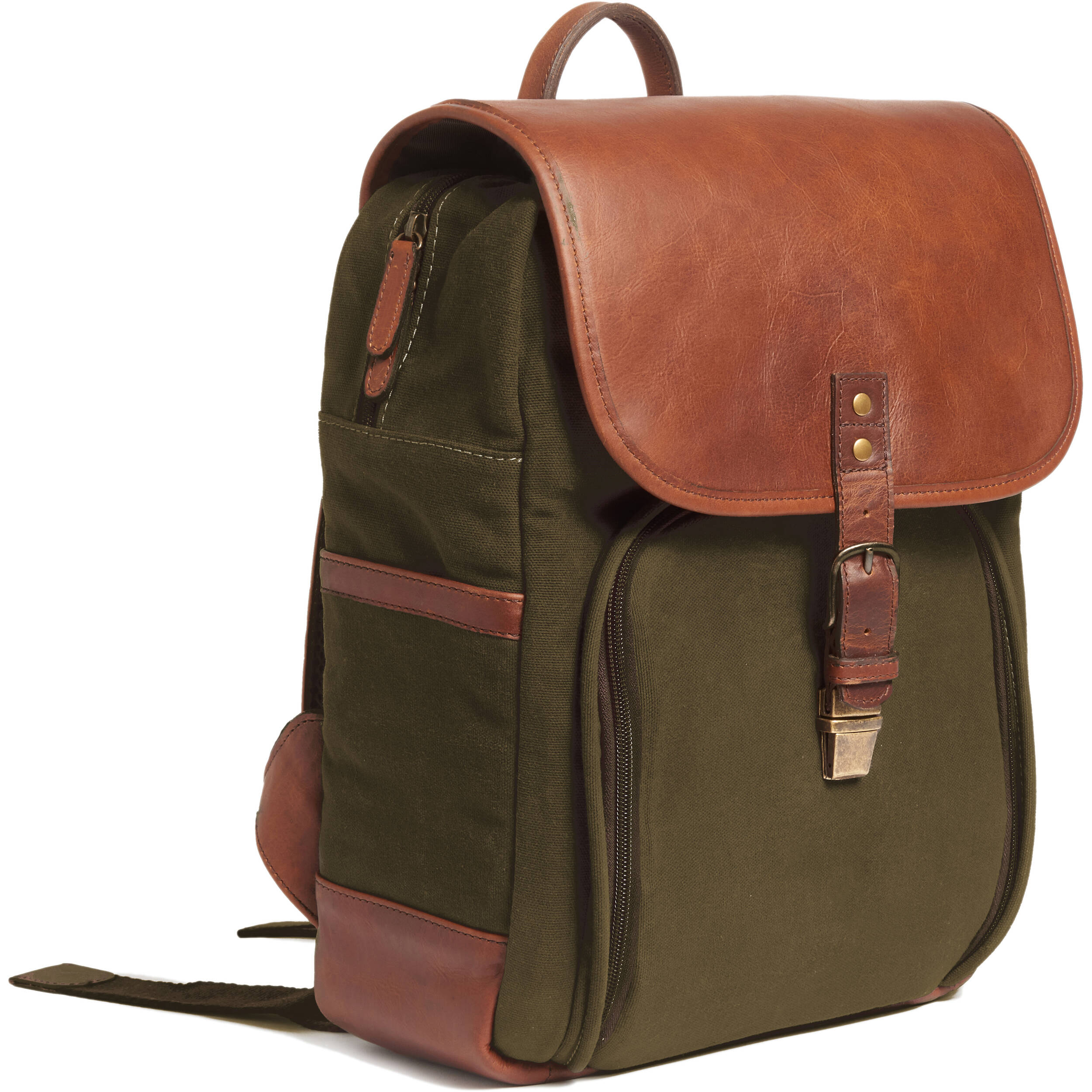 Ona Monterey Backpack (Olive and Antique Cognac)