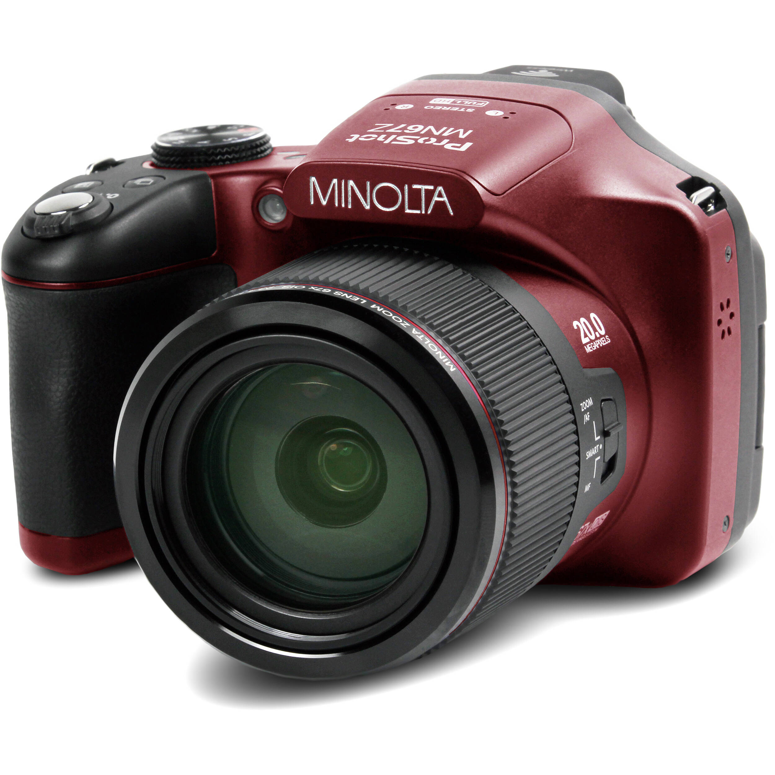Minolta MN67Z 20MP Digital Camera (Red)