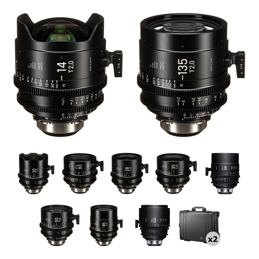 Sigma T1.5/T2 Cine FF High-Speed Art Prime 10-Lens Set (PL, Feet)