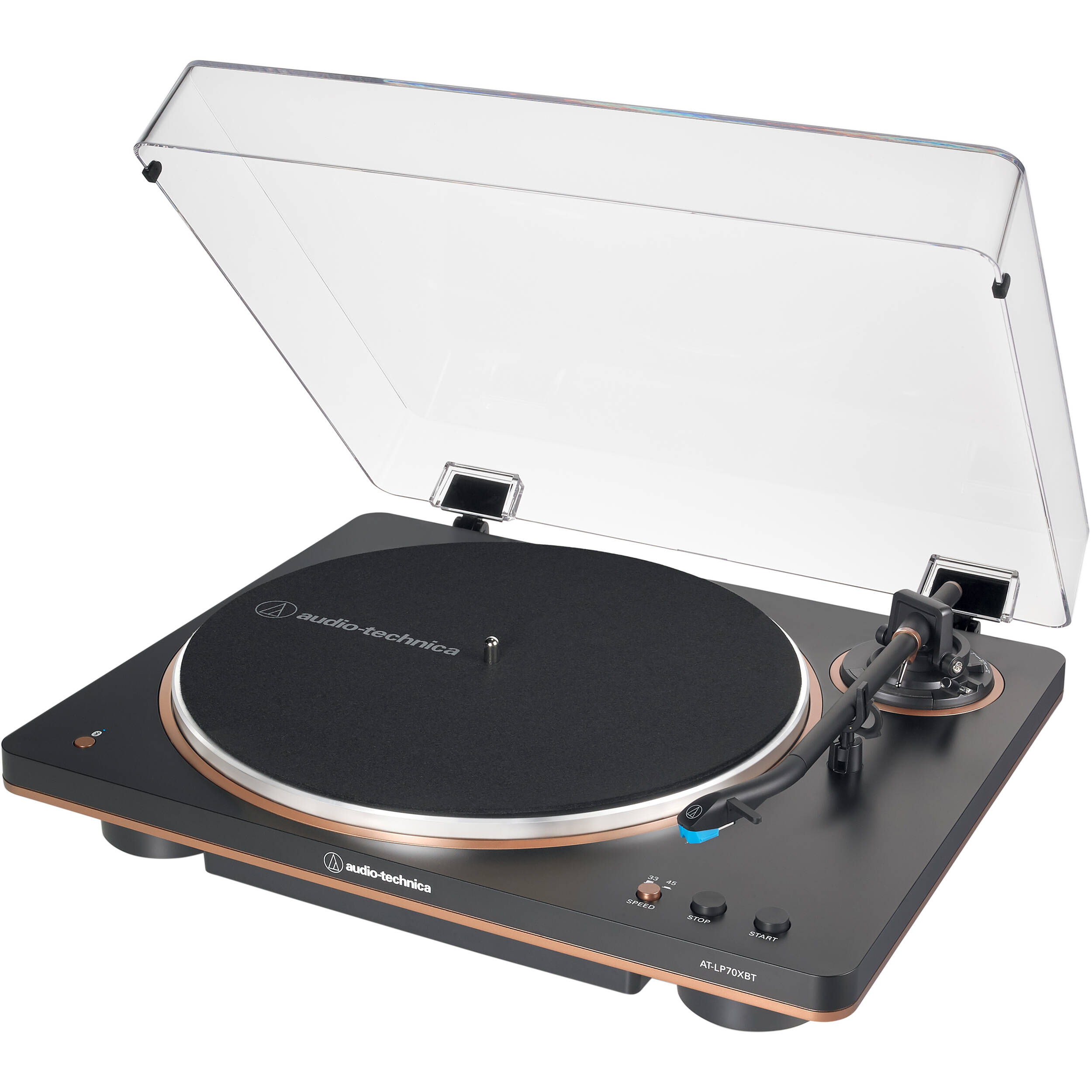 Audio Technica AT-LP70XBT Fully Automatic Belt-Drive Turntable with Bluetooth (Black and Bronze)